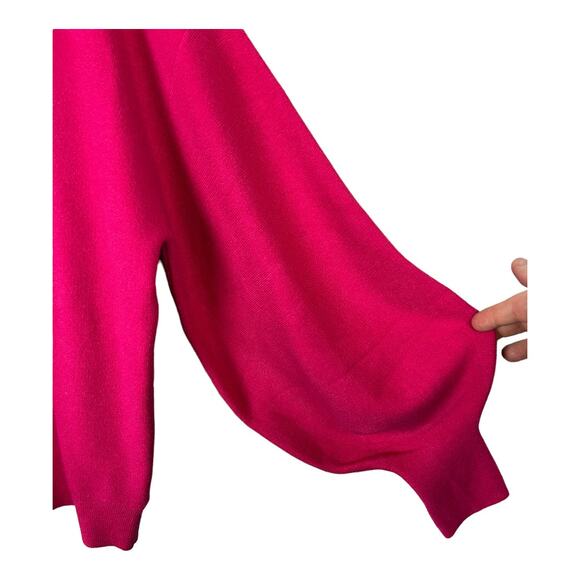Express fuchsia pink balloon sleeve sweater knit pullover small nwt new $74 - Picture 7 of 9